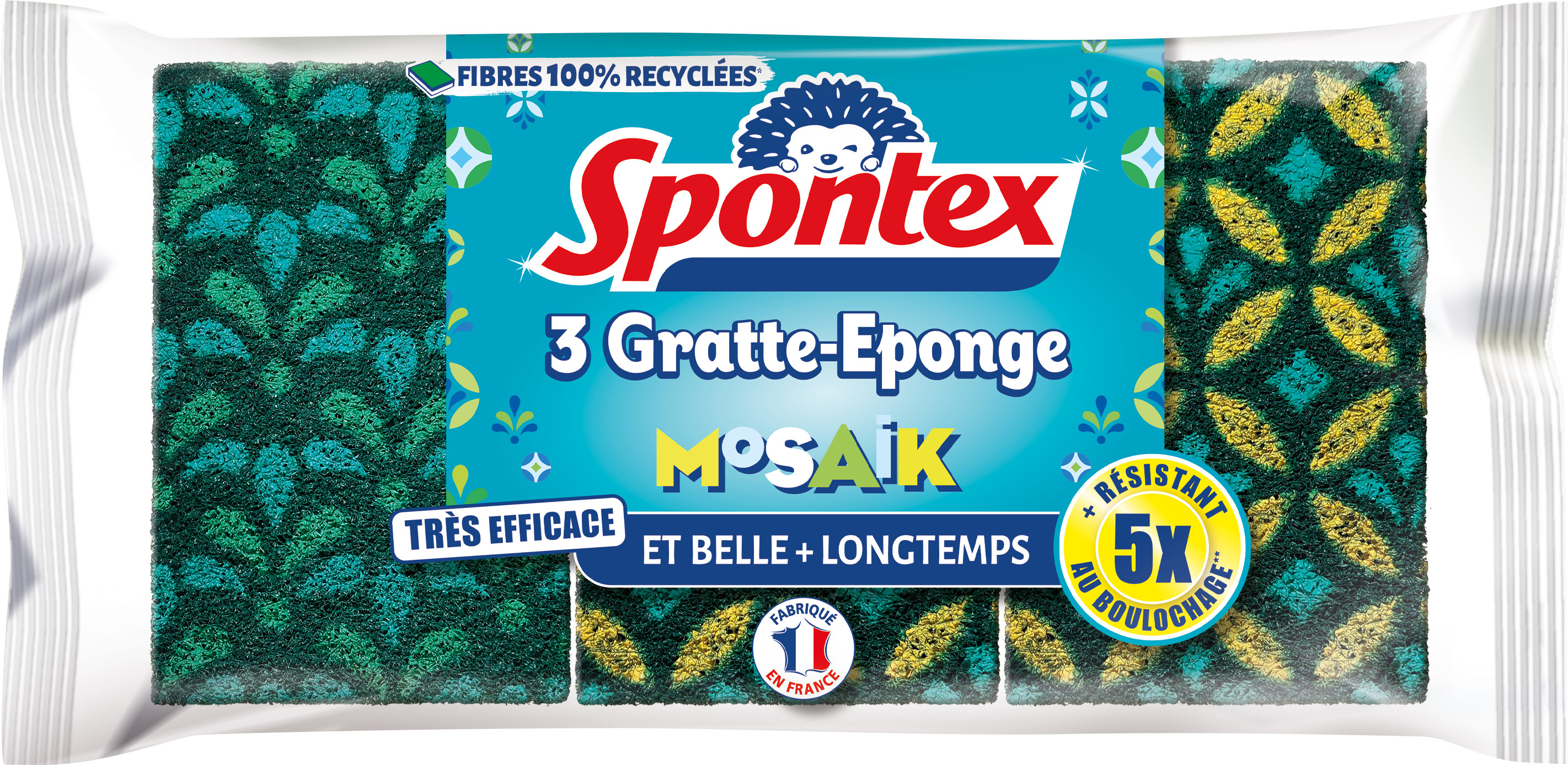 Éponge grattante stop bactérie Spontex x 2