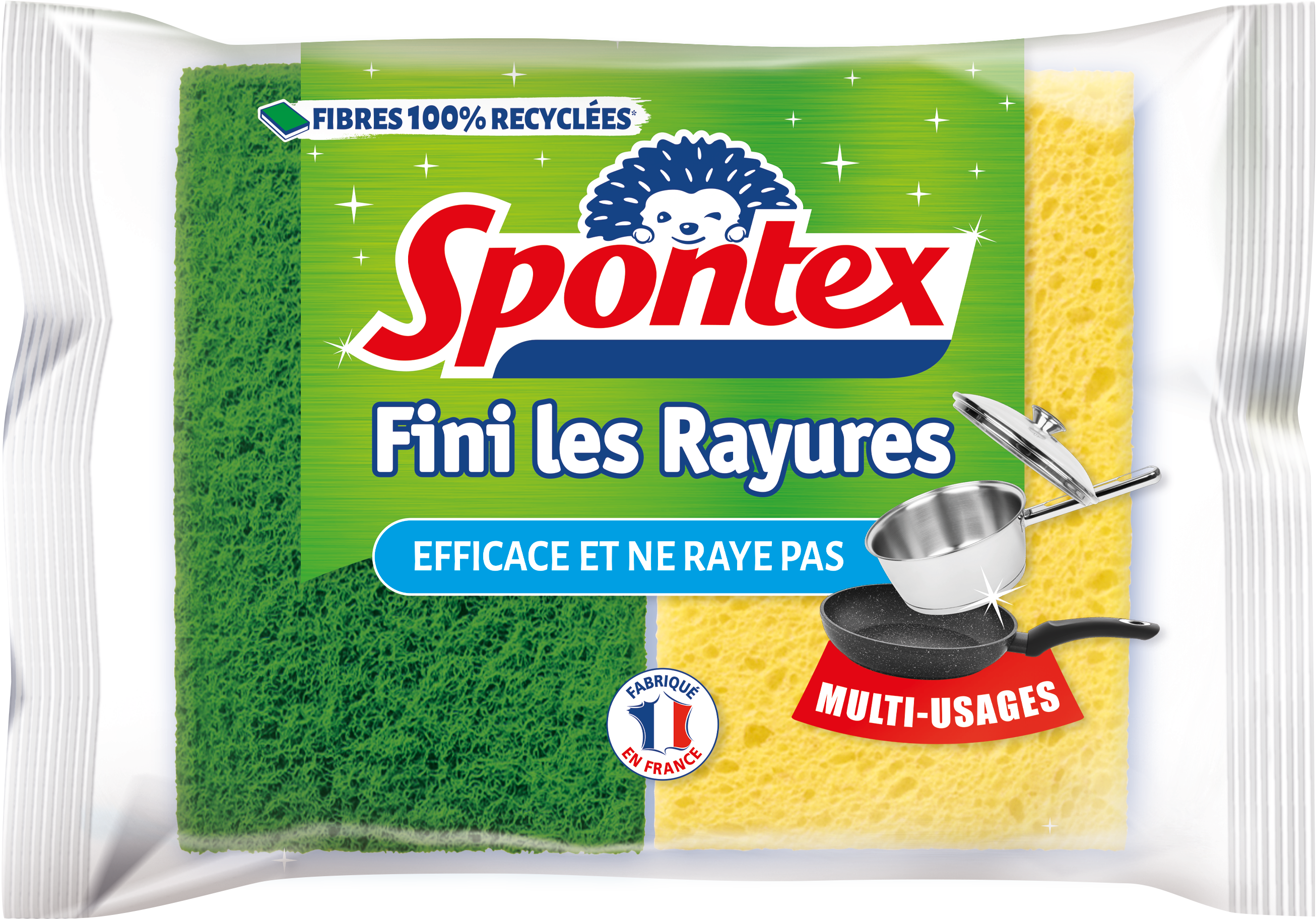 Spontex Eponge Microfibre Ultra Net Fini Les Traces Par 2 (lot de