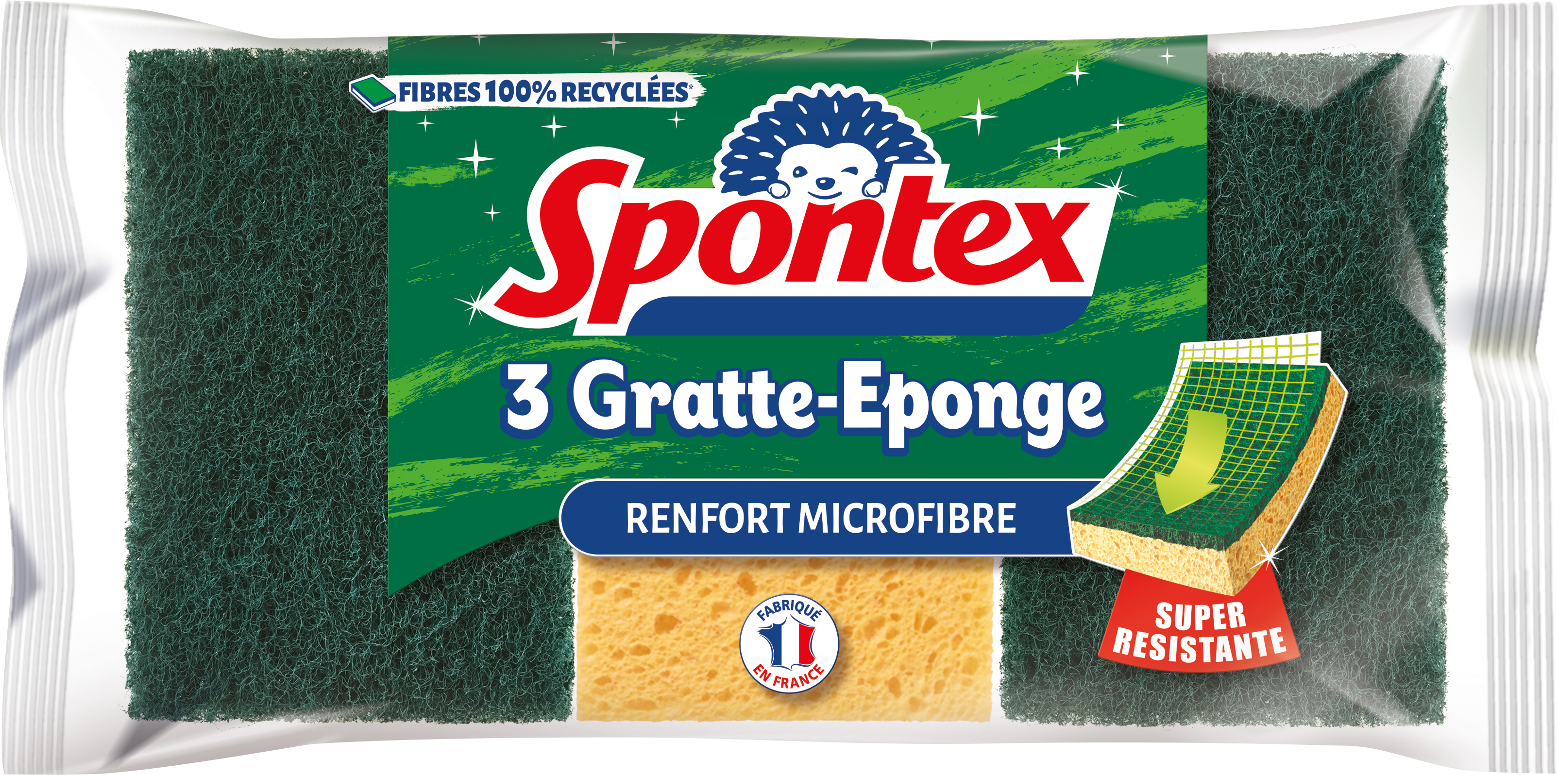 Gratte-Eponge Microfibre x3