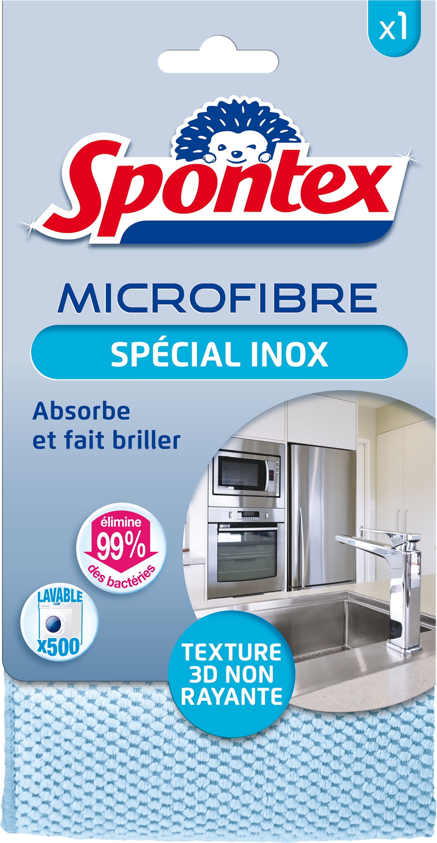 100% microfibre Elimine 99% des bactéries SPONTEX Dégraisse juste avec de l'eau Motifs originaux Serpillère Spécial Carrelage XXL Taille XXL 